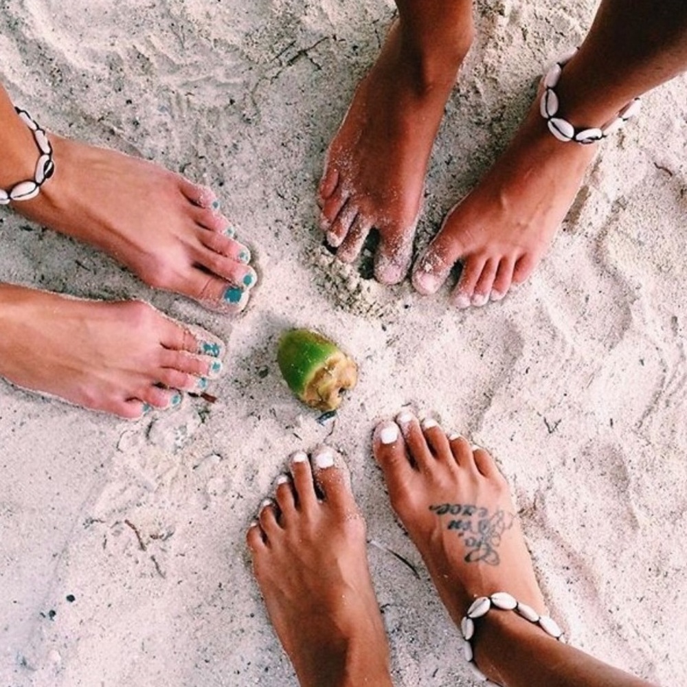 Cowrie Shell Anklets. SOLD